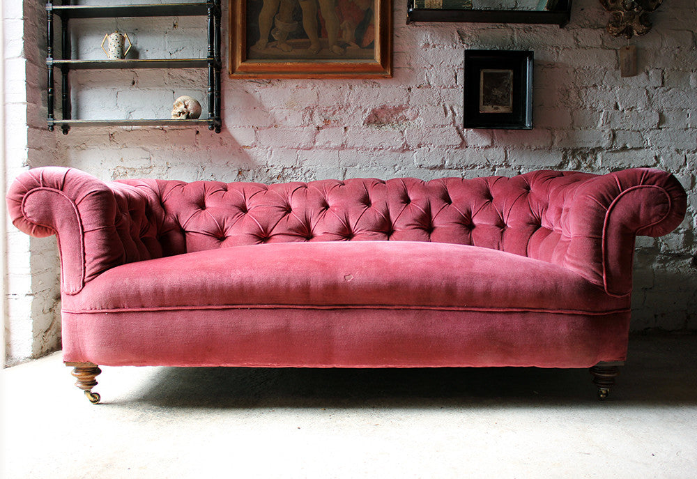 A Good Button-Back Upholstered Victorian Walnut Chesterfield Sofa c.1880