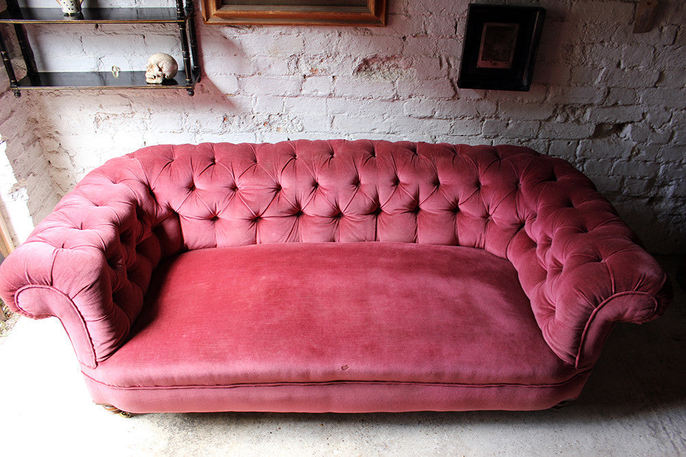 A Good Button-Back Upholstered Victorian Walnut Chesterfield Sofa c.1880
