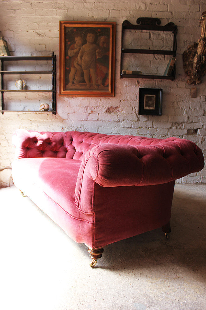 A Good Button-Back Upholstered Victorian Walnut Chesterfield Sofa c.1880