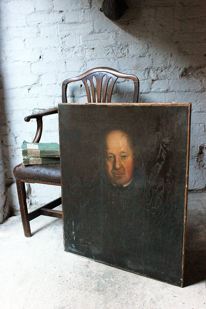 A Good Mid 19thC British School Oil on Canvas Portrait of a Gentleman