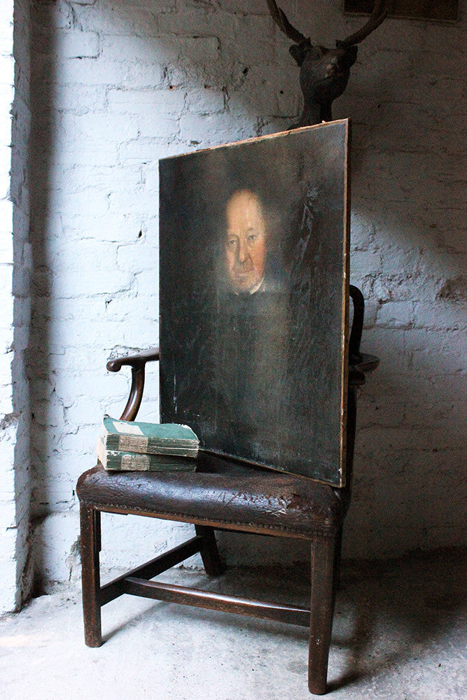 A Good Mid 19thC British School Oil on Canvas Portrait of a Gentleman
