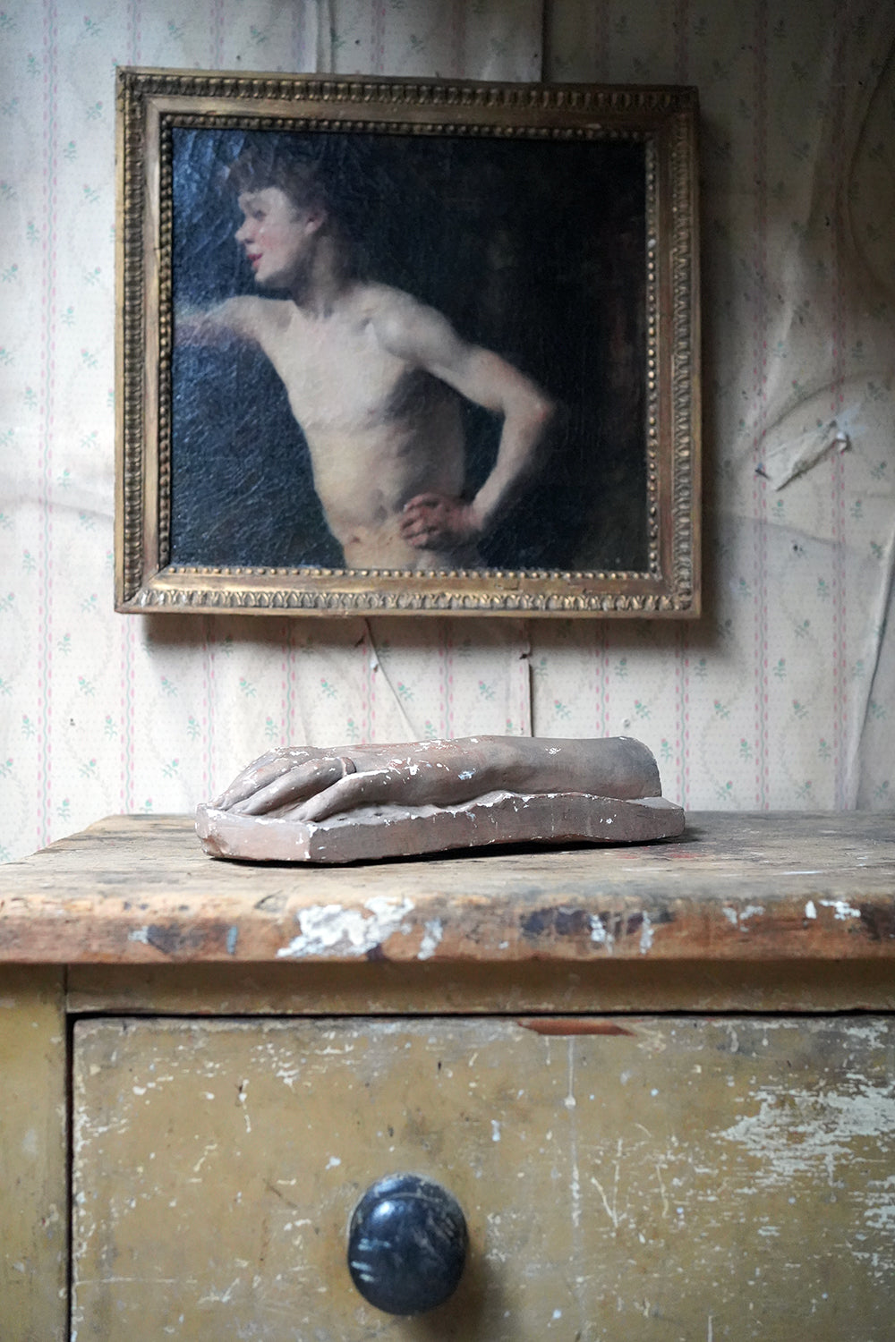 A French Plaster Maquette of a Ladies Hand Dated to 1887
