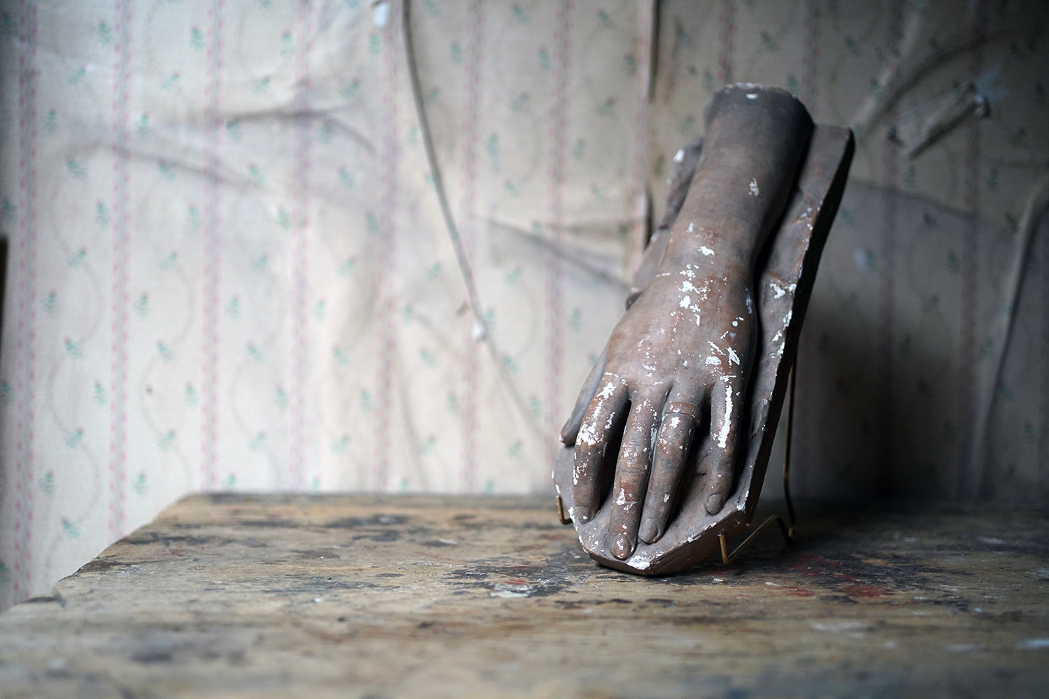 A French Plaster Maquette of a Ladies Hand Dated to 1887