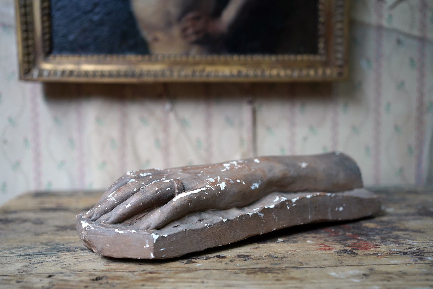 A French Plaster Maquette of a Ladies Hand Dated to 1887