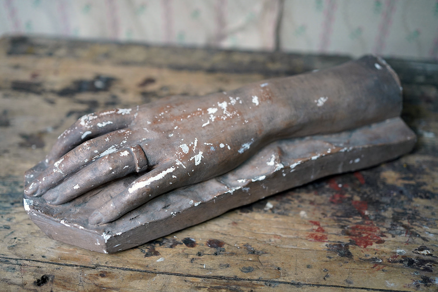 A French Plaster Maquette of a Ladies Hand Dated to 1887