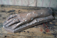 A French Plaster Maquette of a Ladies Hand Dated to 1887