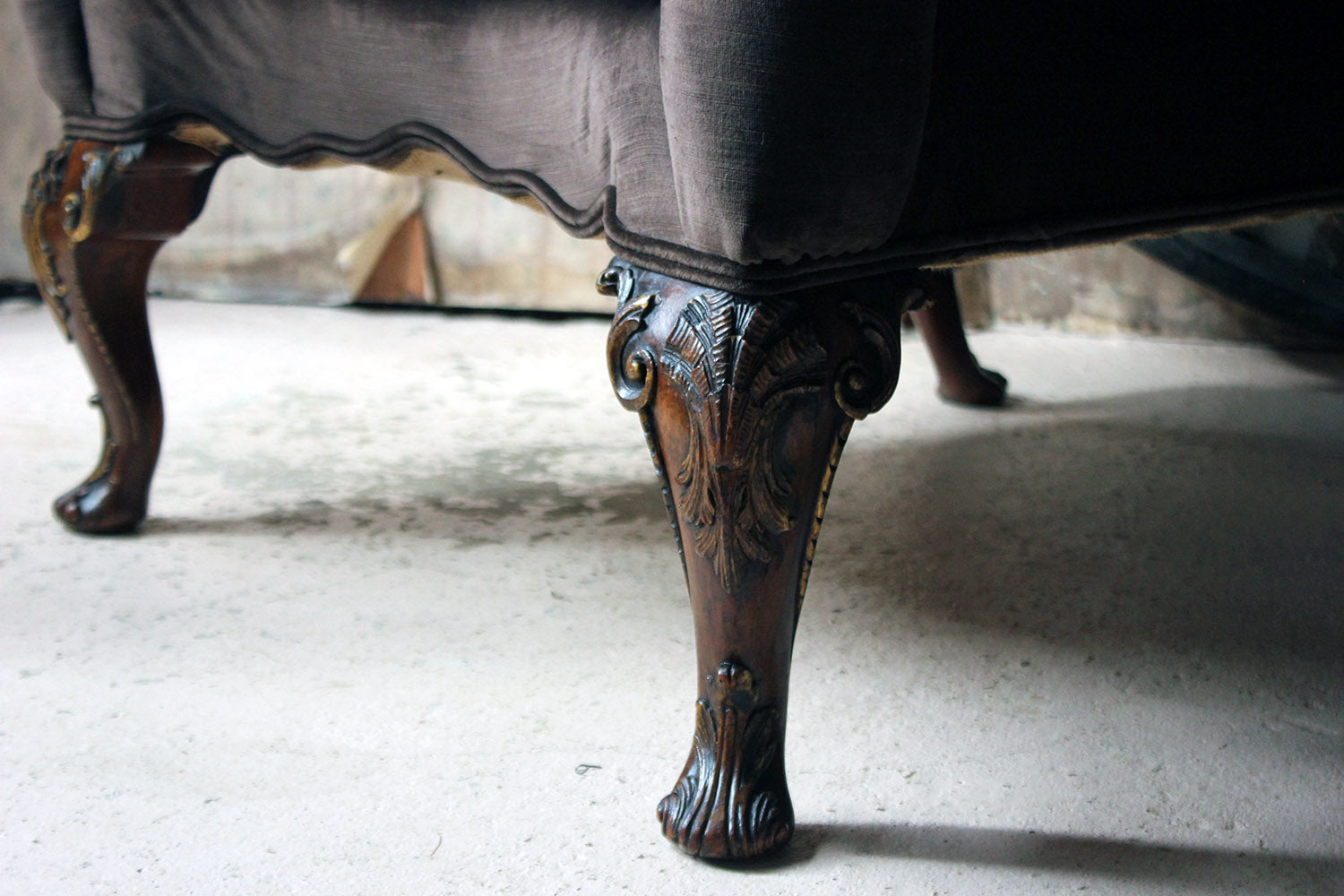 A Fine & Unusual Pair of Queen Anne Style Wingback Armchairs; Ex. Croxton Park House c.1890