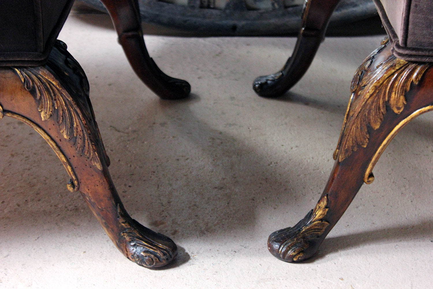 A Fine & Unusual Pair of Queen Anne Style Wingback Armchairs; Ex. Croxton Park House c.1890
