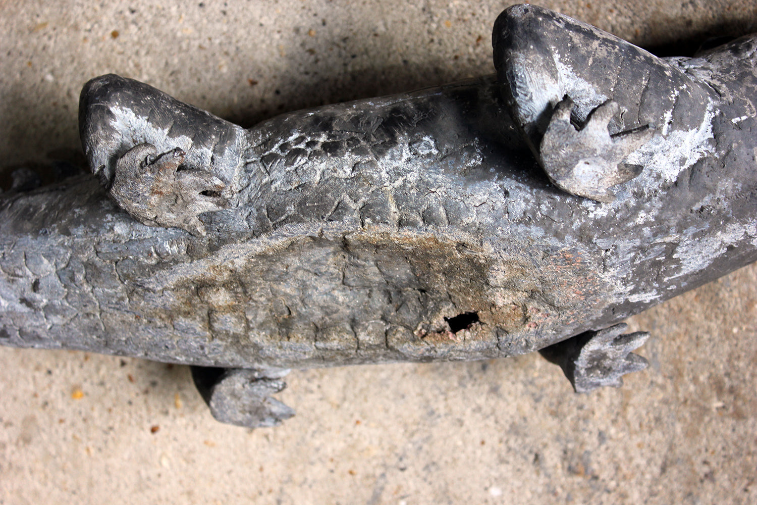 A Charming Early to Mid 20thC Lead Sculpture of a Crocodile
