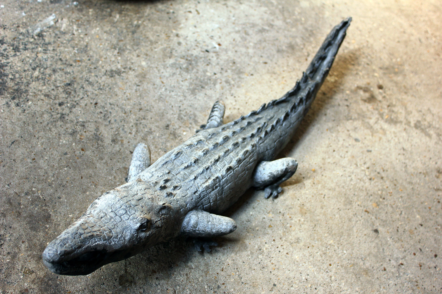 A Charming Early to Mid 20thC Lead Sculpture of a Crocodile