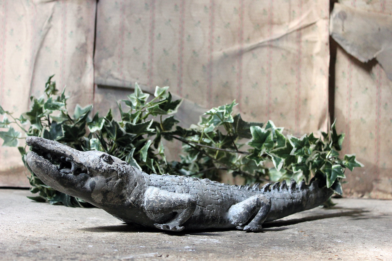 A Charming Early to Mid 20thC Lead Sculpture of a Crocodile