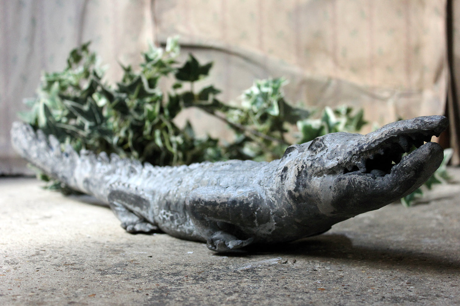 A Charming Early to Mid 20thC Lead Sculpture of a Crocodile