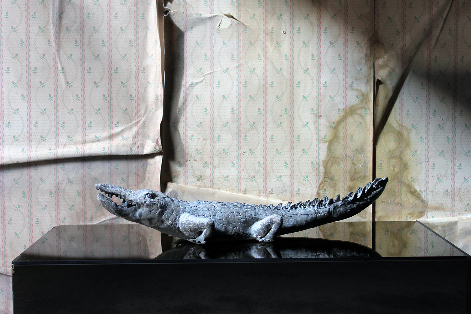 A Charming Early to Mid 20thC Lead Sculpture of a Crocodile