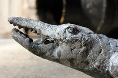 A Charming Early to Mid 20thC Lead Sculpture of a Crocodile