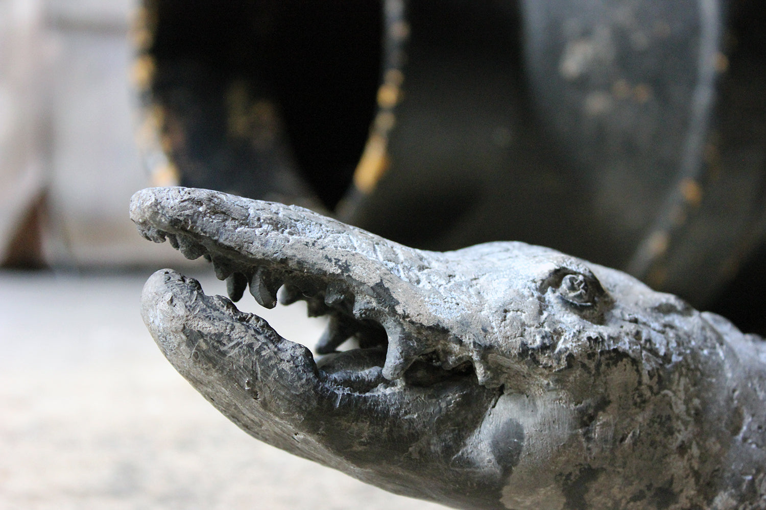 A Charming Early to Mid 20thC Lead Sculpture of a Crocodile