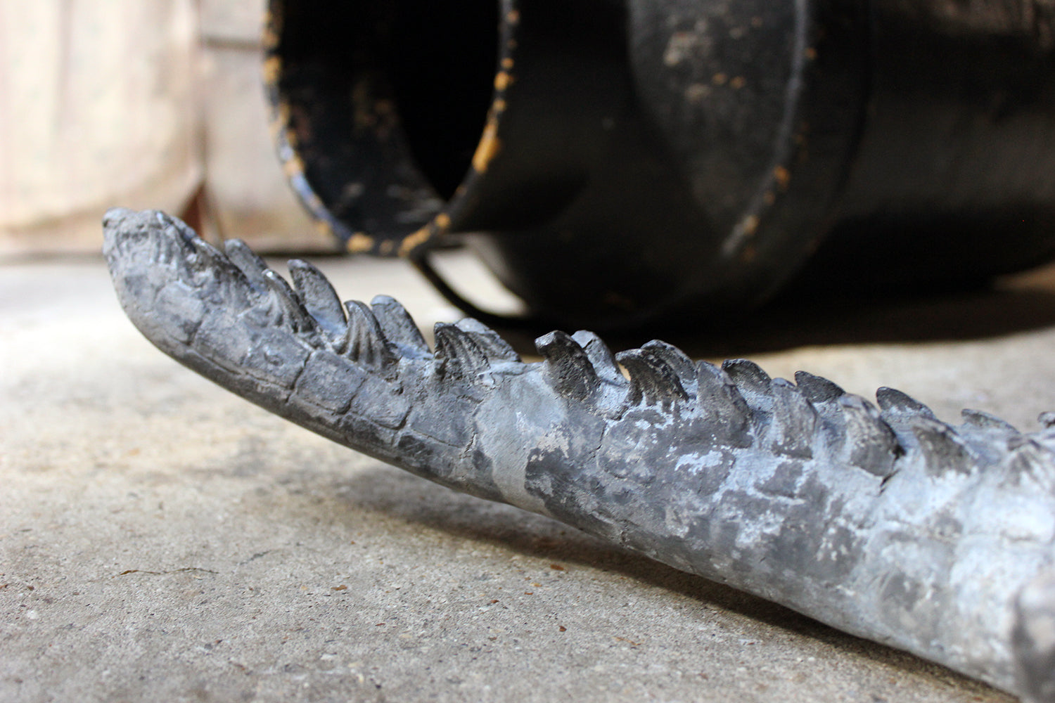 A Charming Early to Mid 20thC Lead Sculpture of a Crocodile