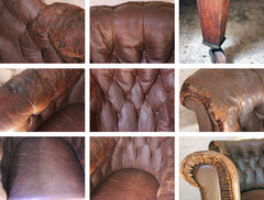 A Good Late 19thC Button-Back Leather Armchair c.1900