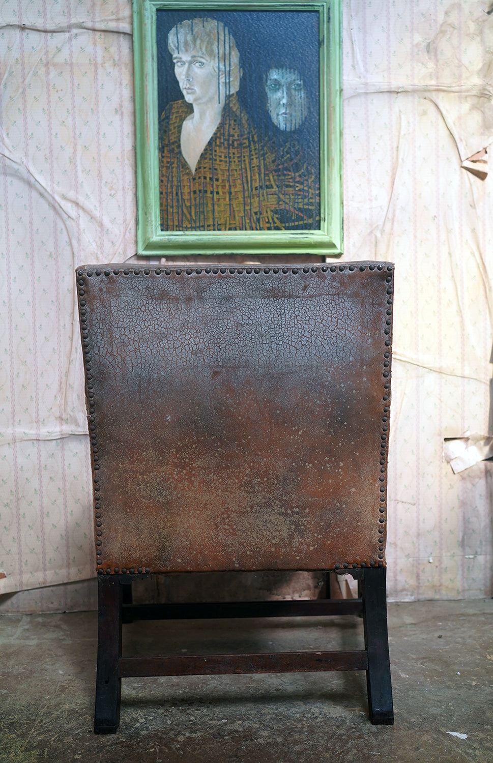 A George III Mahogany & Leather Gainsborough Armchair c.1800
