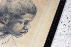 A French School Engraving by Alphonse Leroy after Paolo Veronese; Head of a Black Boy c.1870