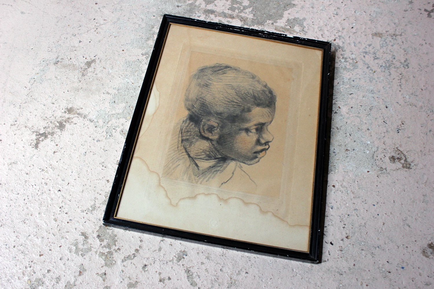 A French School Engraving by Alphonse Leroy after Paolo Veronese; Head of a Black Boy c.1870