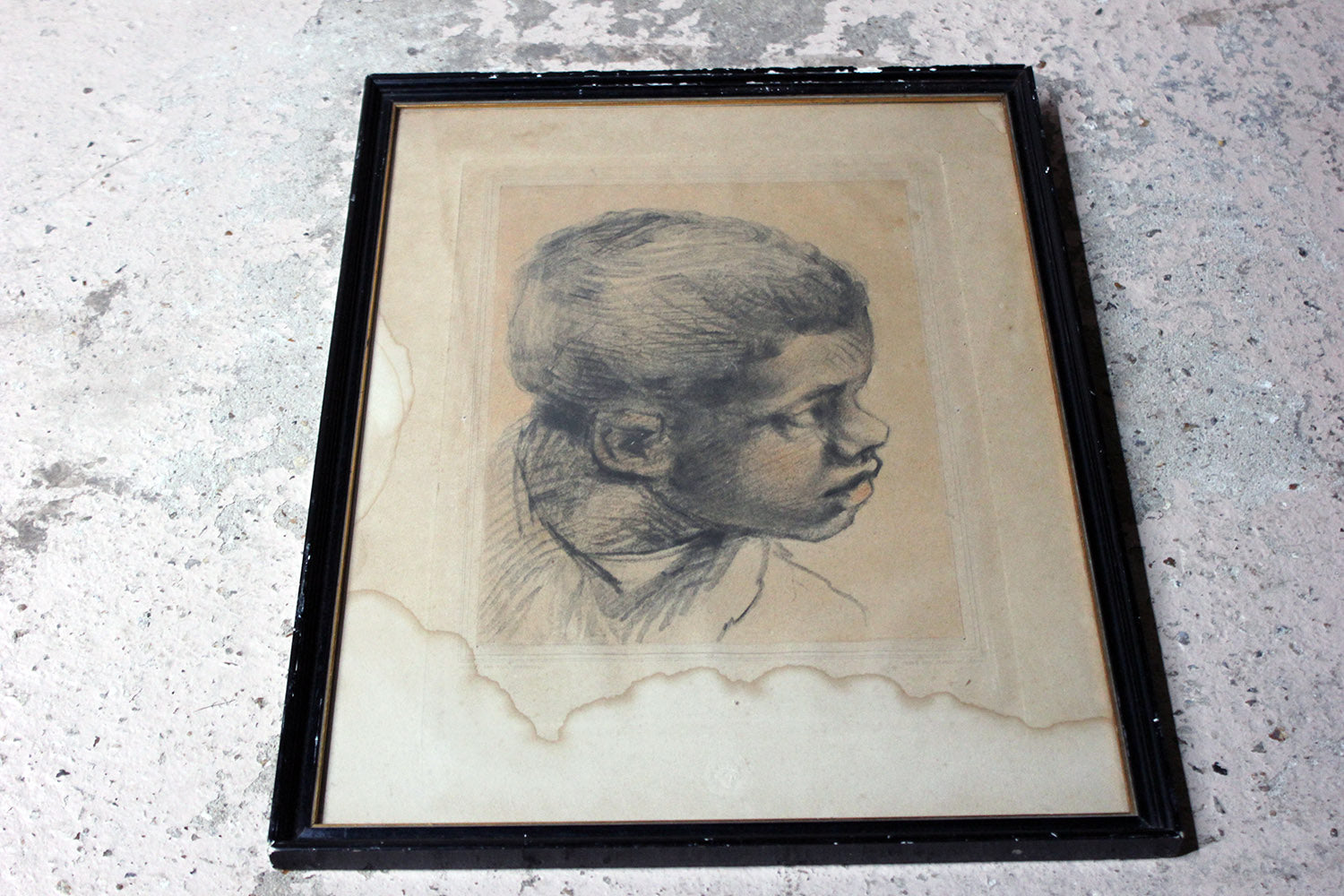 A French School Engraving by Alphonse Leroy after Paolo Veronese; Head of a Black Boy c.1870