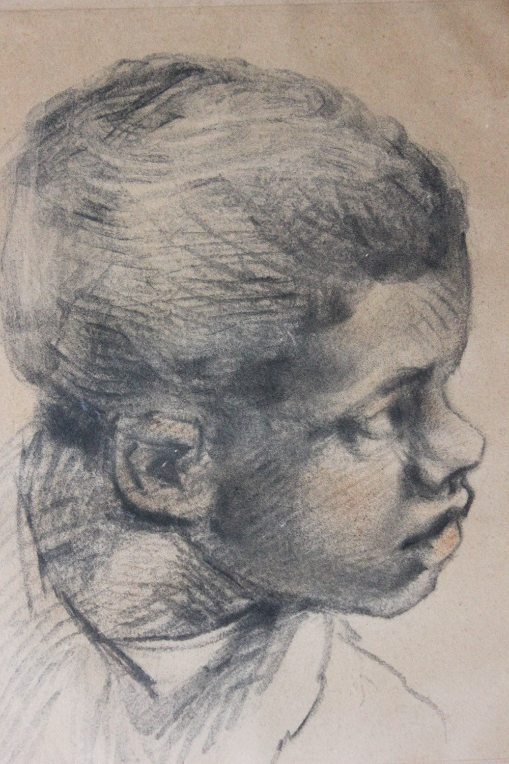 A French School Engraving by Alphonse Leroy after Paolo Veronese; Head of a Black Boy c.1870