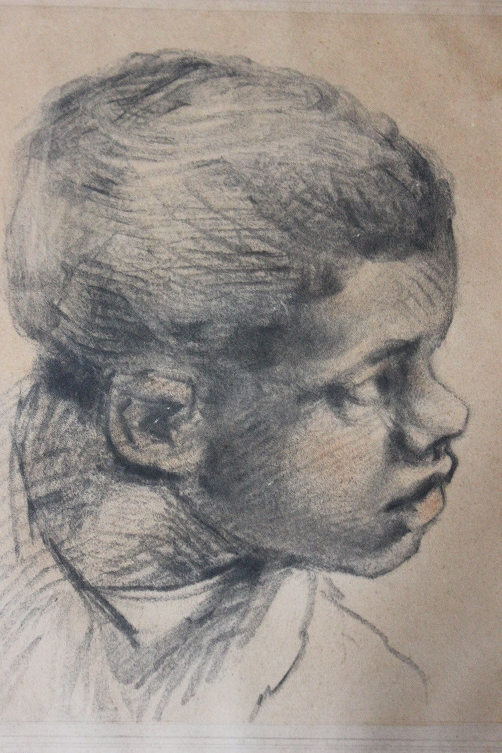 A French School Engraving by Alphonse Leroy after Paolo Veronese; Head of a Black Boy c.1870