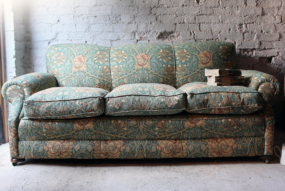 A Beautiful Liberty Fabric Upholstered Edwardian Period Three-Seater Sofa c.1910