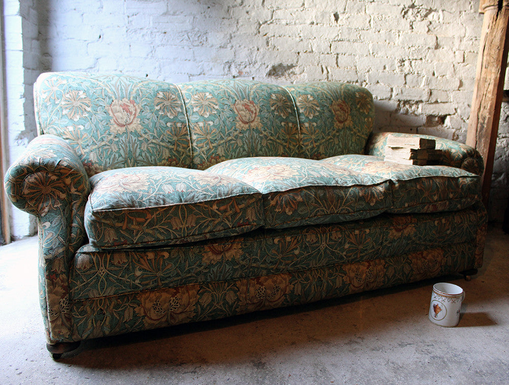 A Beautiful Liberty Fabric Upholstered Edwardian Period Three-Seater Sofa c.1910
