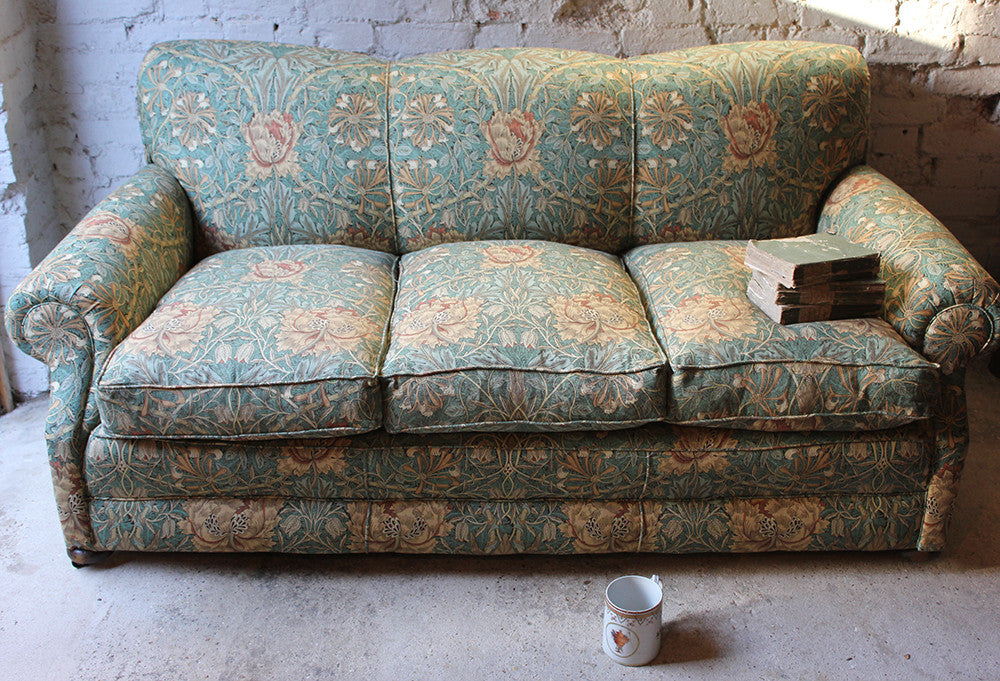 A Beautiful Liberty Fabric Upholstered Edwardian Period Three-Seater Sofa c.1910