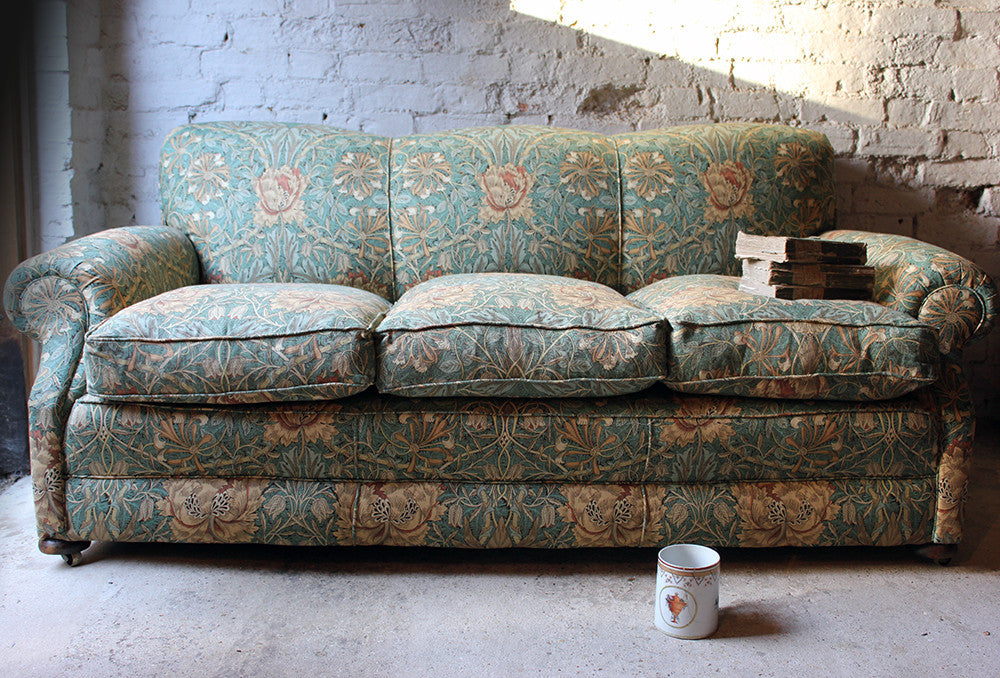 A Beautiful Liberty Fabric Upholstered Edwardian Period Three-Seater Sofa c.1910