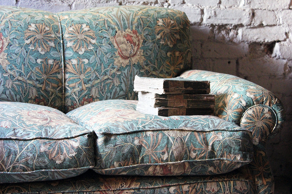 A Beautiful Liberty Fabric Upholstered Edwardian Period Three-Seater Sofa c.1910