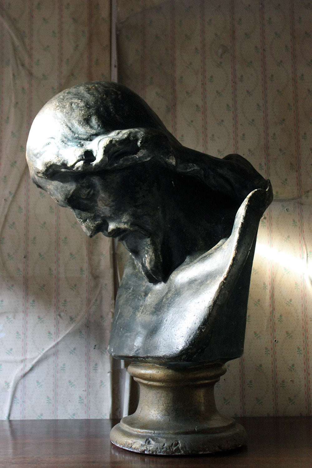 A 19thC Italian Life-Size Painted Plaster Bust of Jesus Christ
