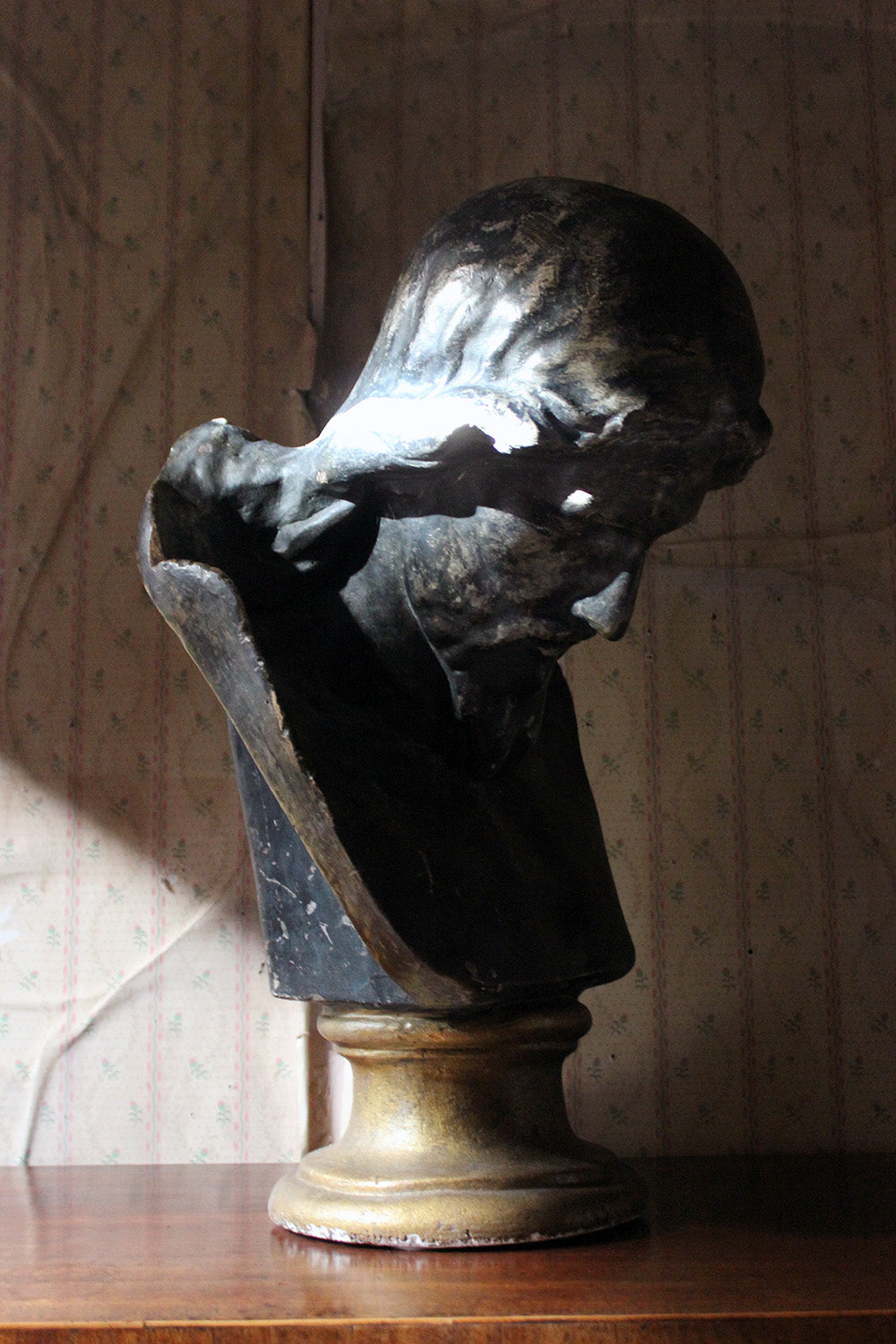 A 19thC Italian Life-Size Painted Plaster Bust of Jesus Christ