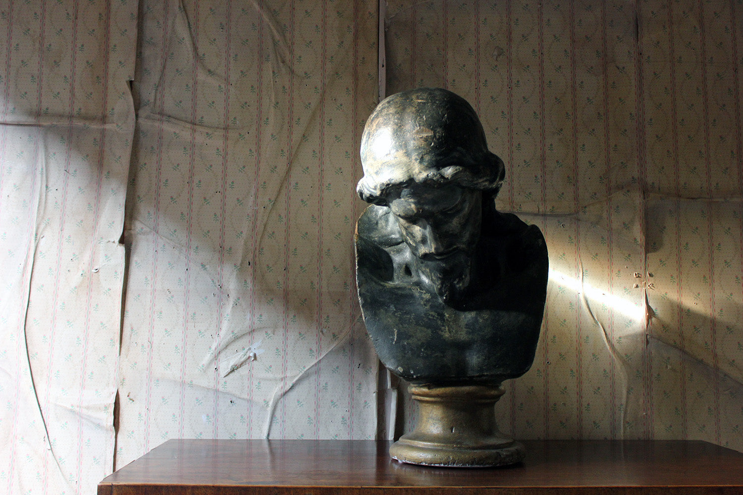 A 19thC Italian Life-Size Painted Plaster Bust of Jesus Christ