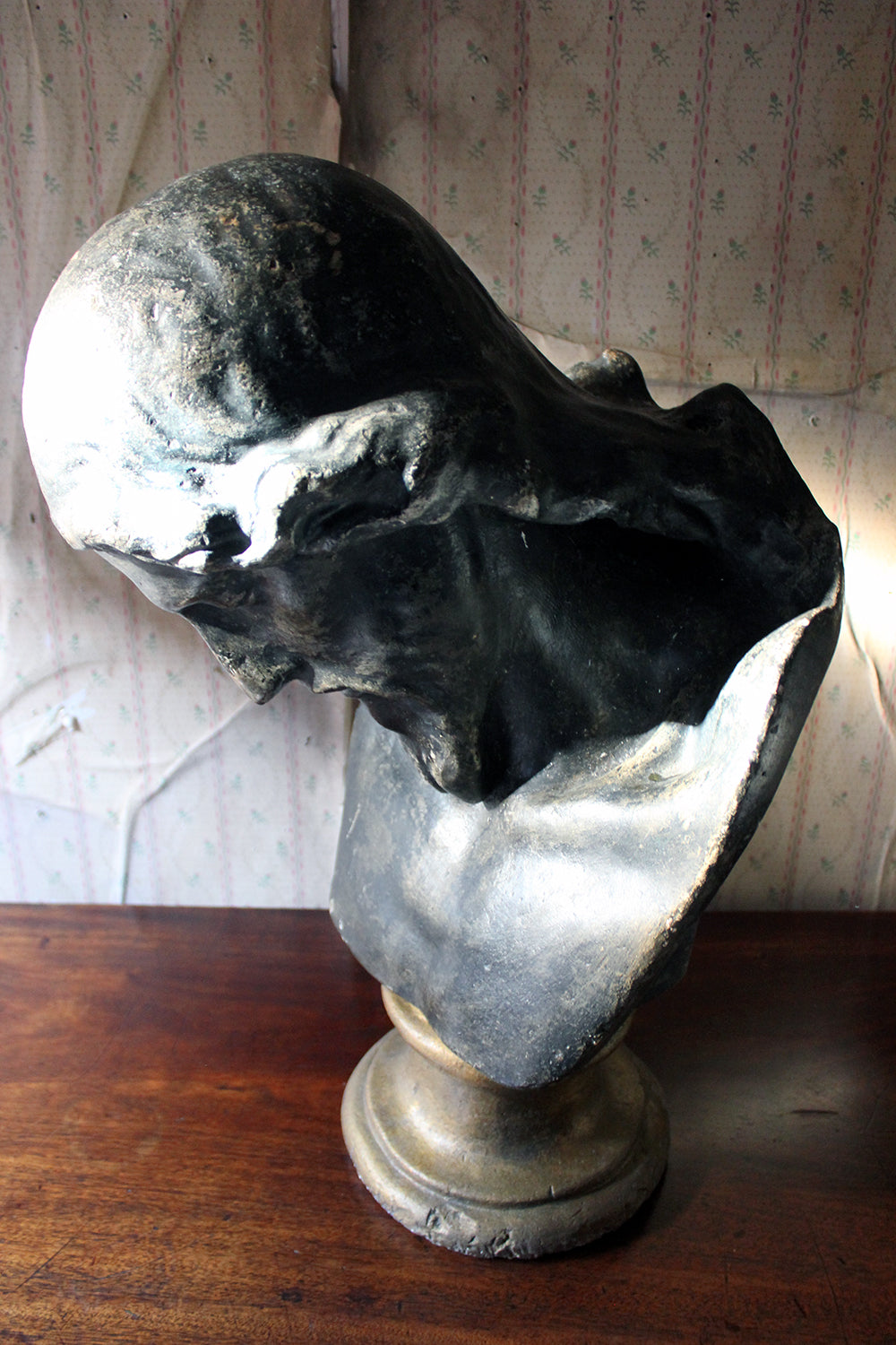 A 19thC Italian Life-Size Painted Plaster Bust of Jesus Christ