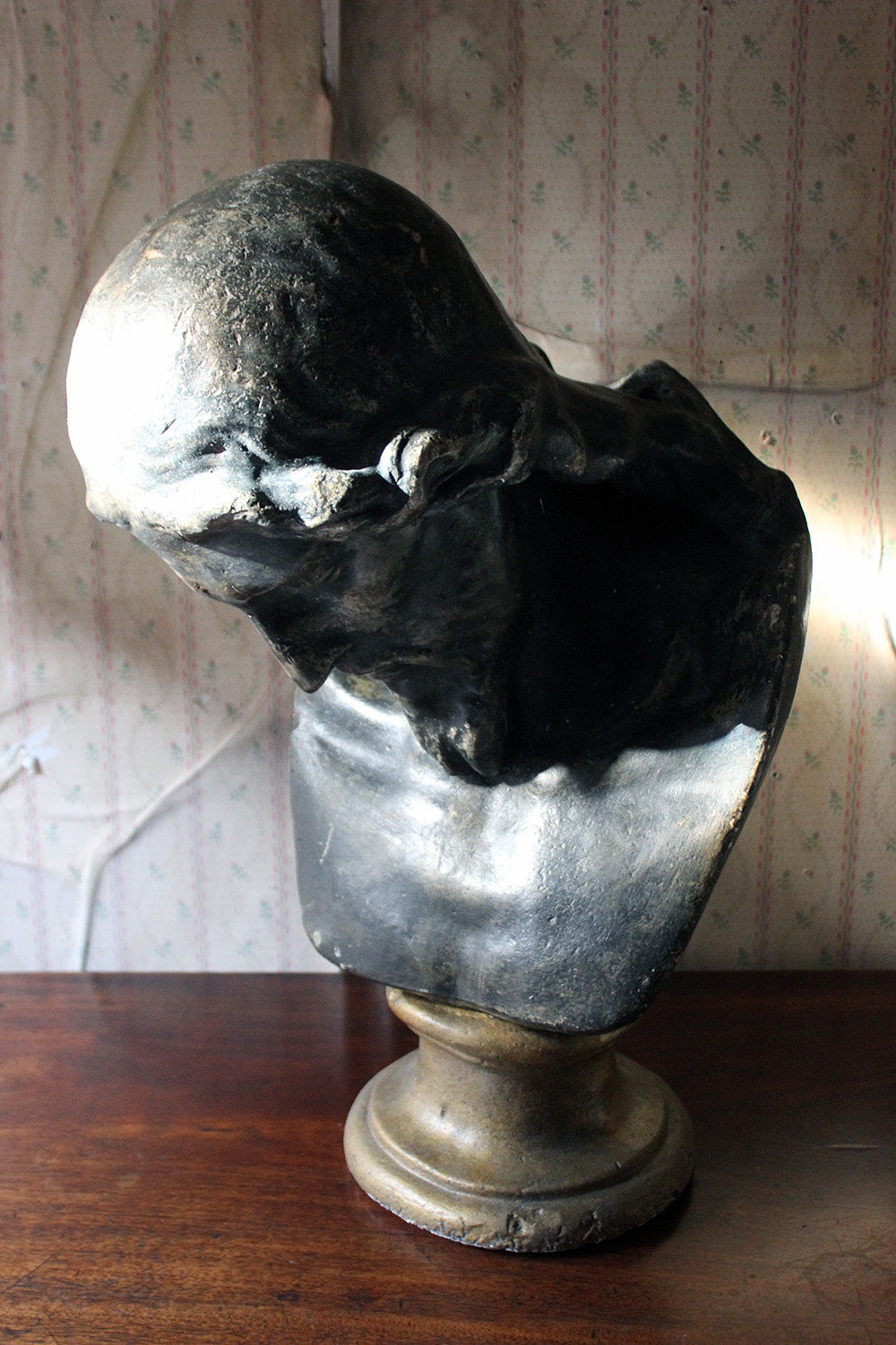 A 19thC Italian Life-Size Painted Plaster Bust of Jesus Christ