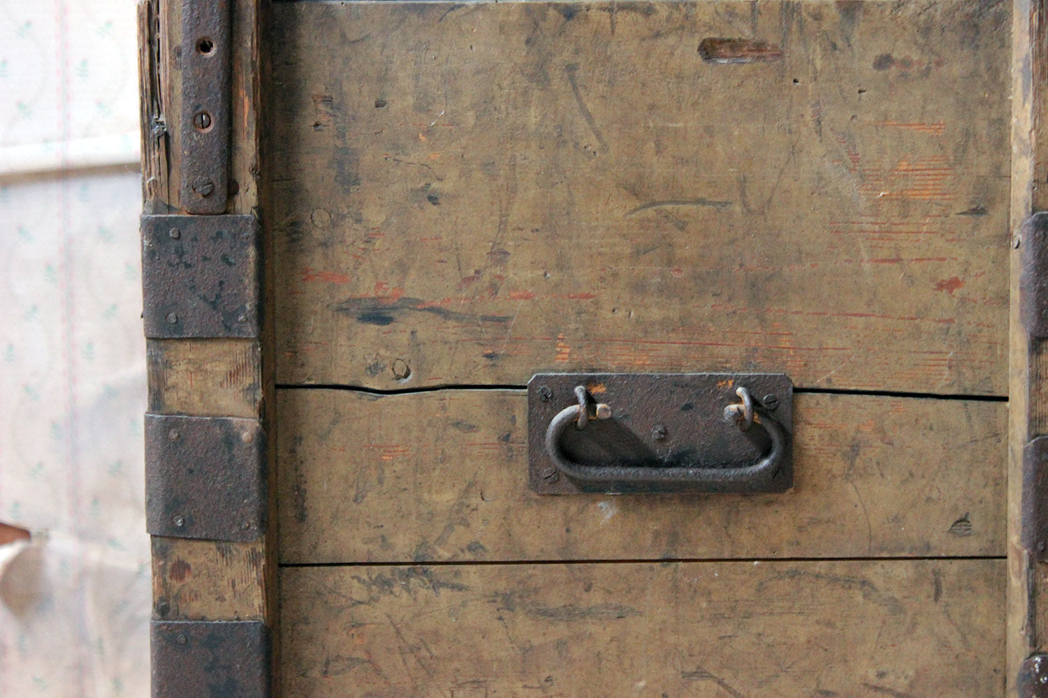 A 19thC Painted Pine Estate Made Trunk; Lord Hindlip, Hindlip Hall, Worcester, England
