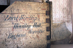 A 19thC Painted Pine Estate Made Trunk; Lord Hindlip, Hindlip Hall, Worcester, England