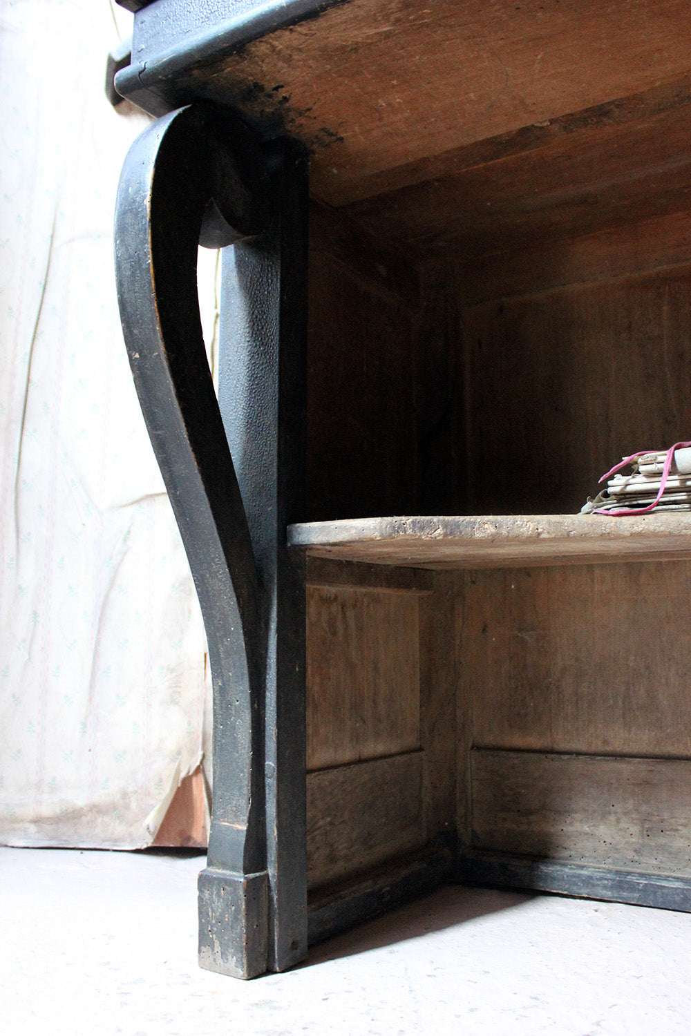 A French Louis-Philippe Period Black Painted Clerk's Desk c.1850