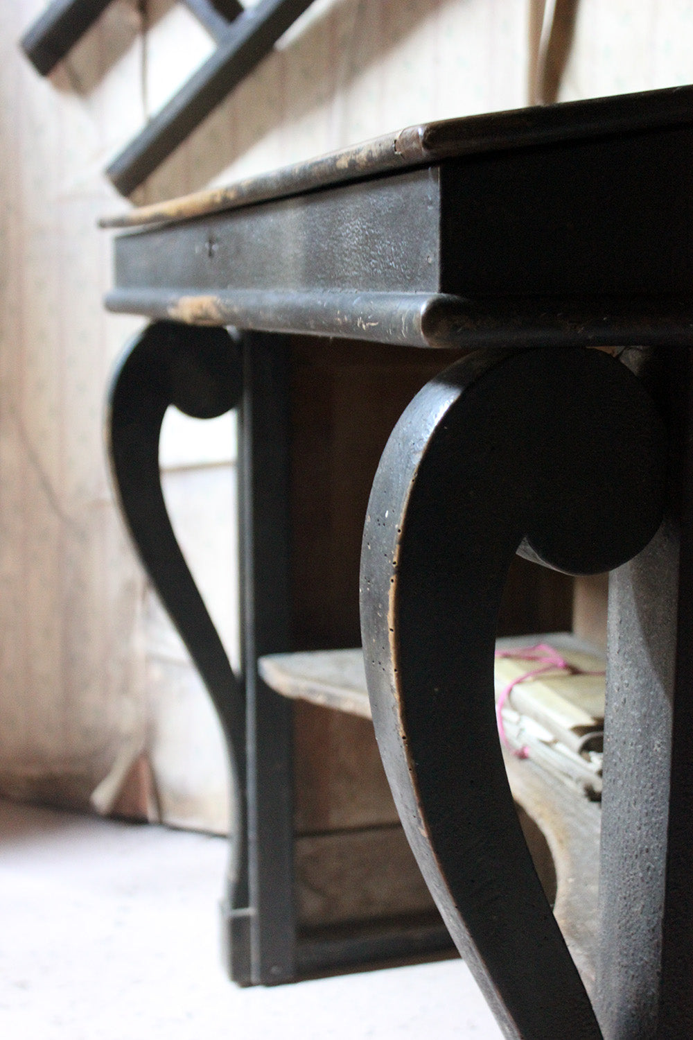A French Louis-Philippe Period Black Painted Clerk's Desk c.1850