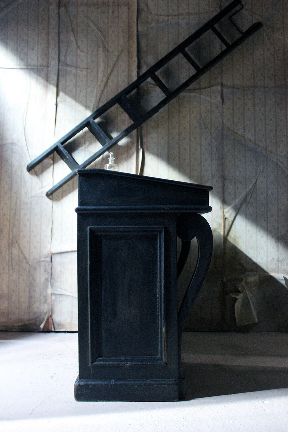 A French Louis-Philippe Period Black Painted Clerk's Desk c.1850