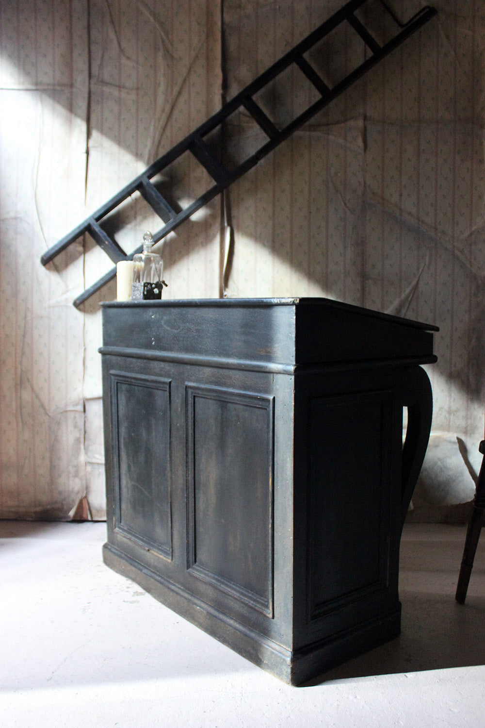 A French Louis-Philippe Period Black Painted Clerk's Desk c.1850