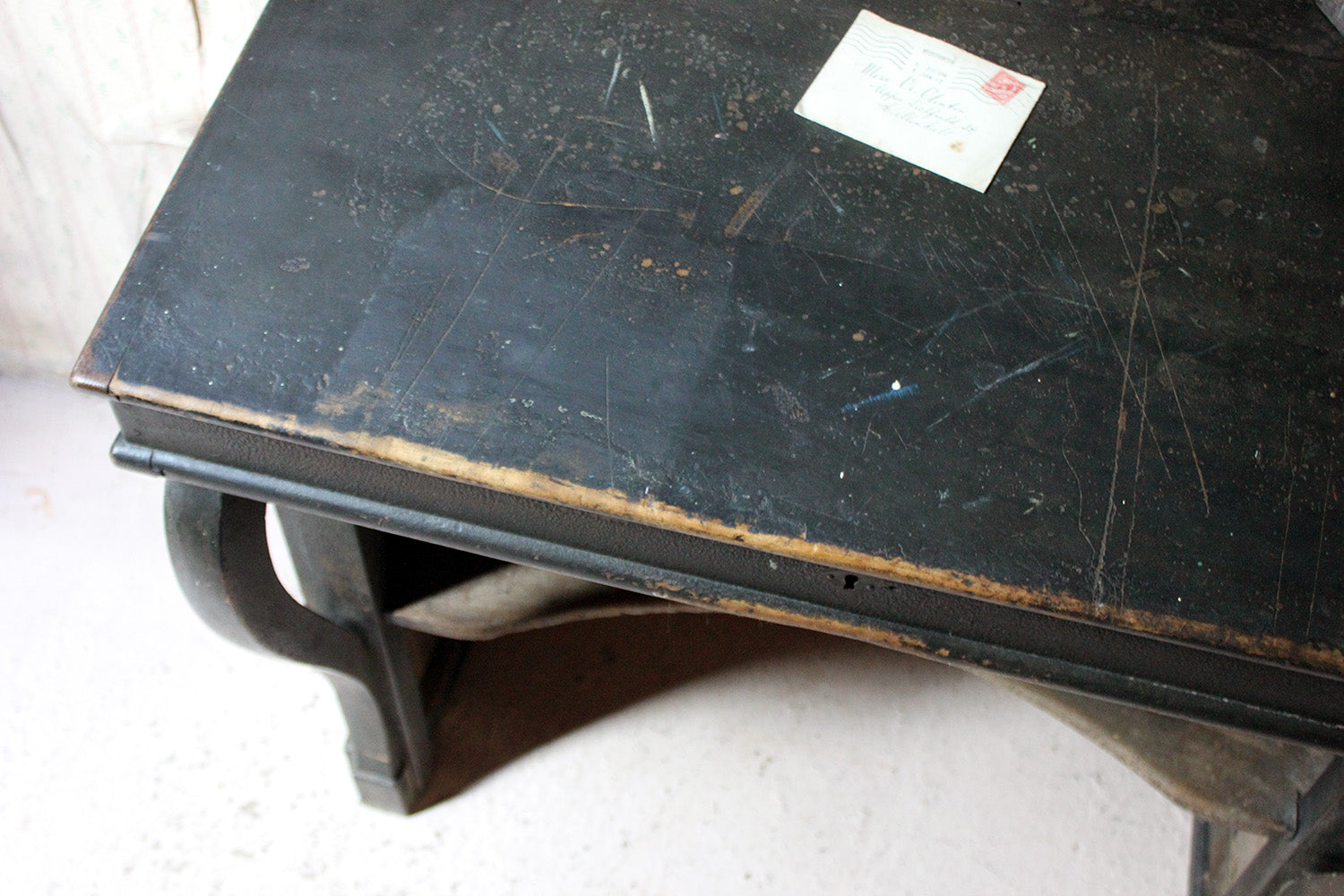 A French Louis-Philippe Period Black Painted Clerk's Desk c.1850