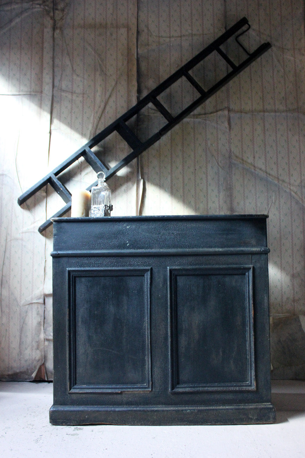 A French Louis-Philippe Period Black Painted Clerk's Desk c.1850
