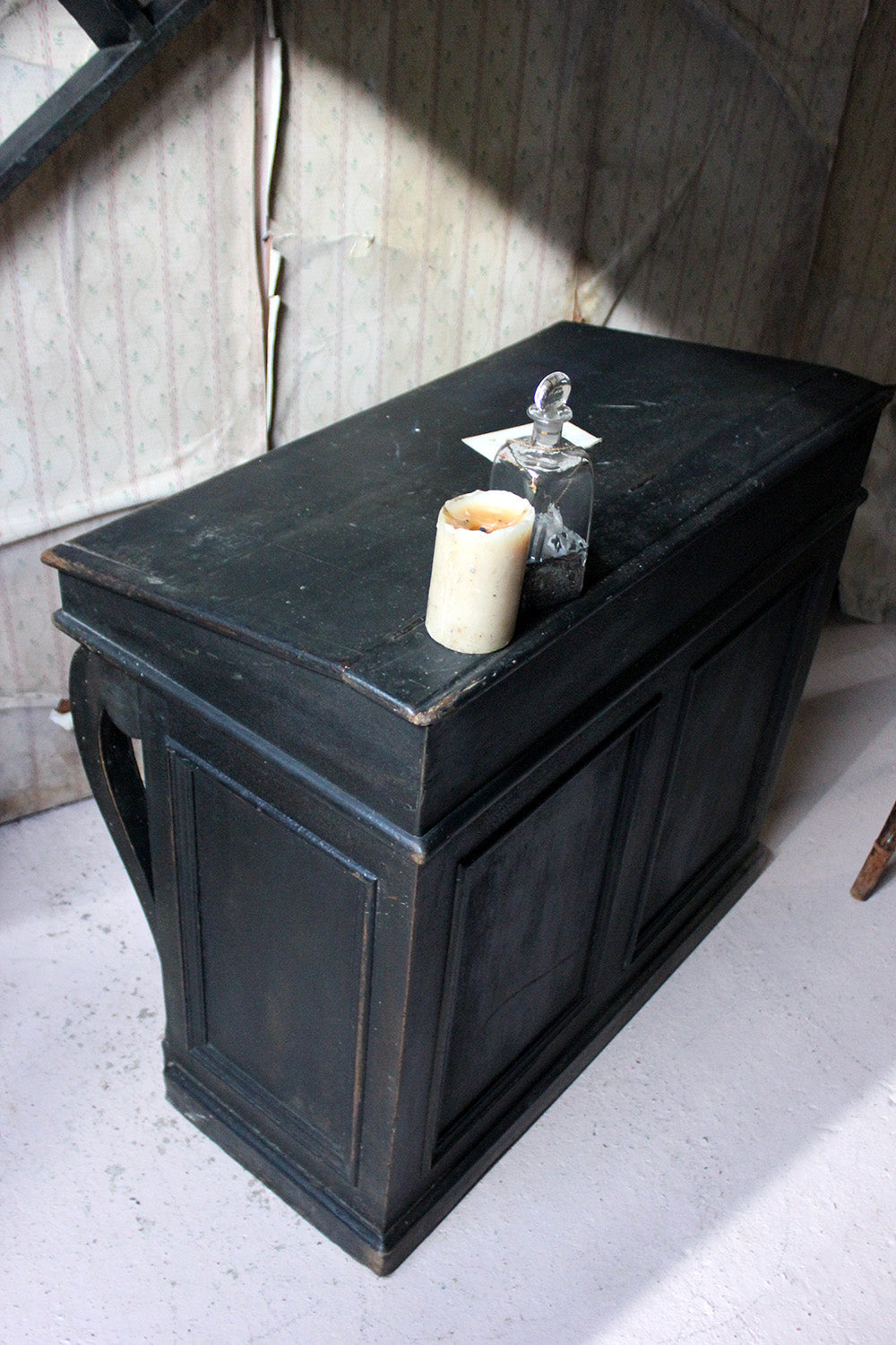 A French Louis-Philippe Period Black Painted Clerk's Desk c.1850