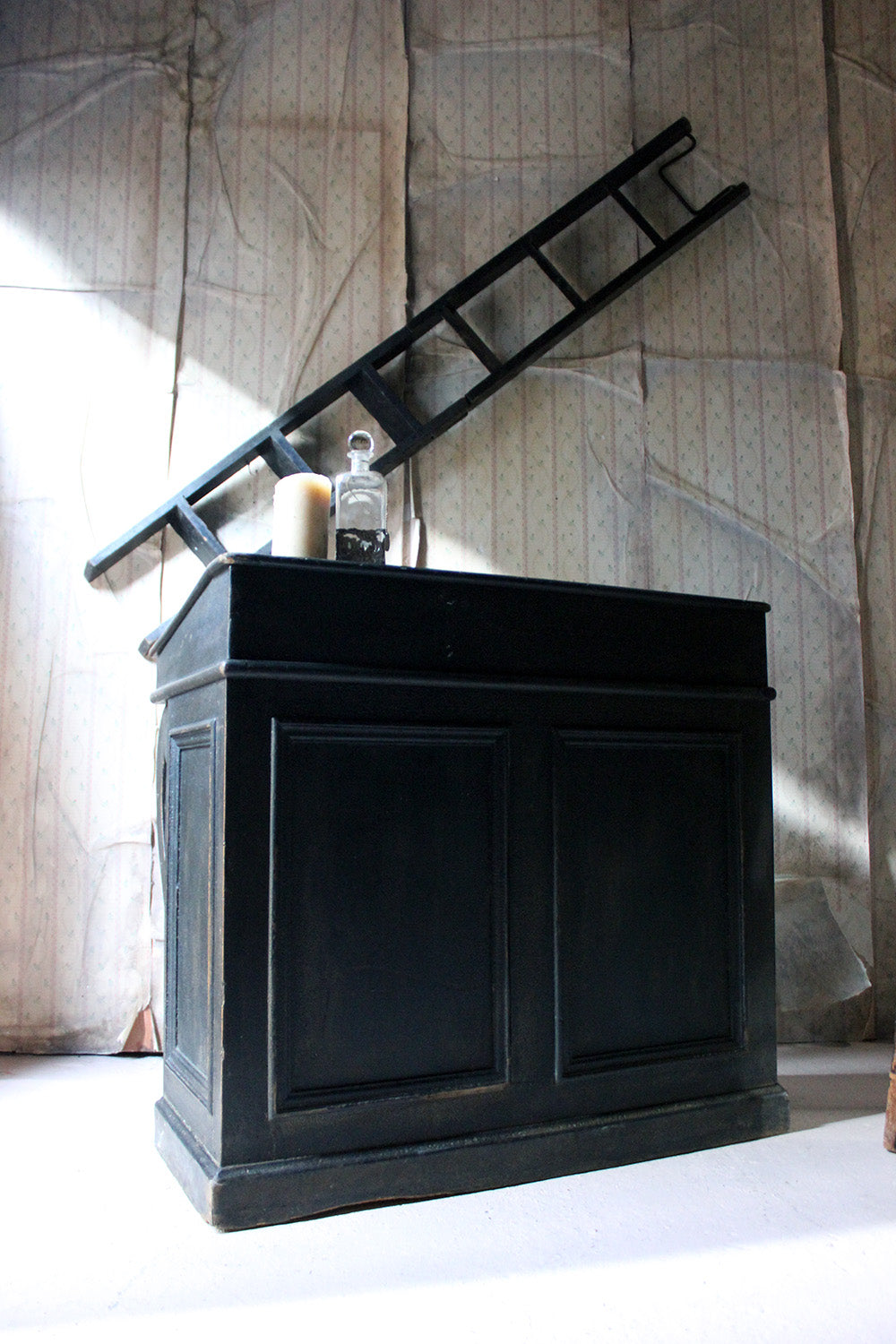 A French Louis-Philippe Period Black Painted Clerk's Desk c.1850