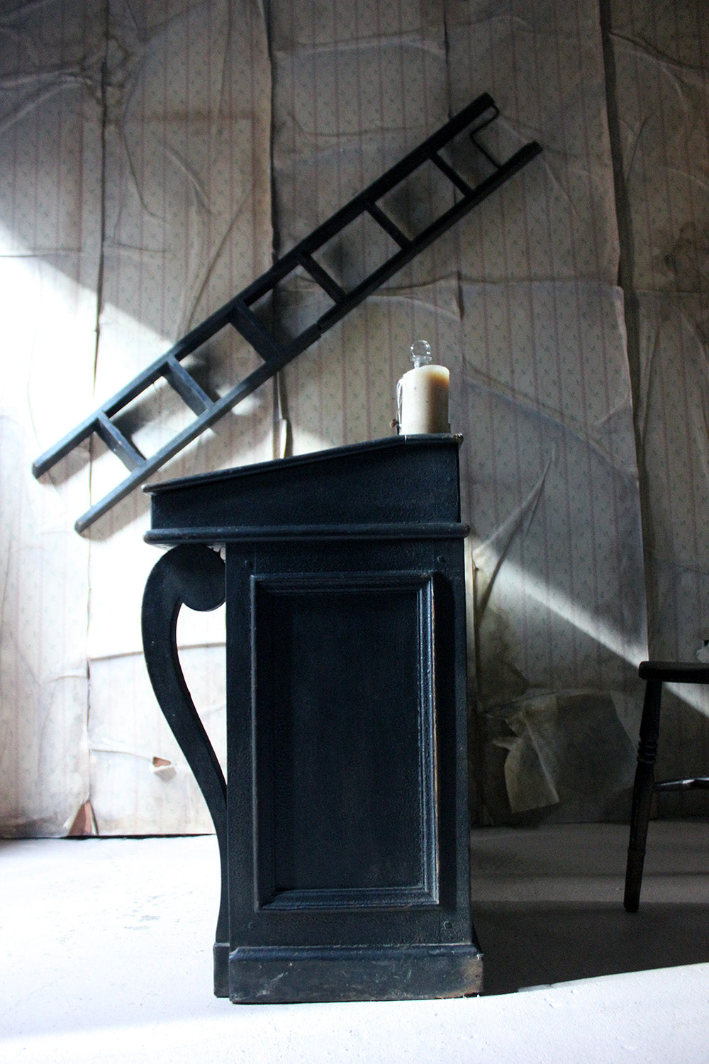 A French Louis-Philippe Period Black Painted Clerk's Desk c.1850