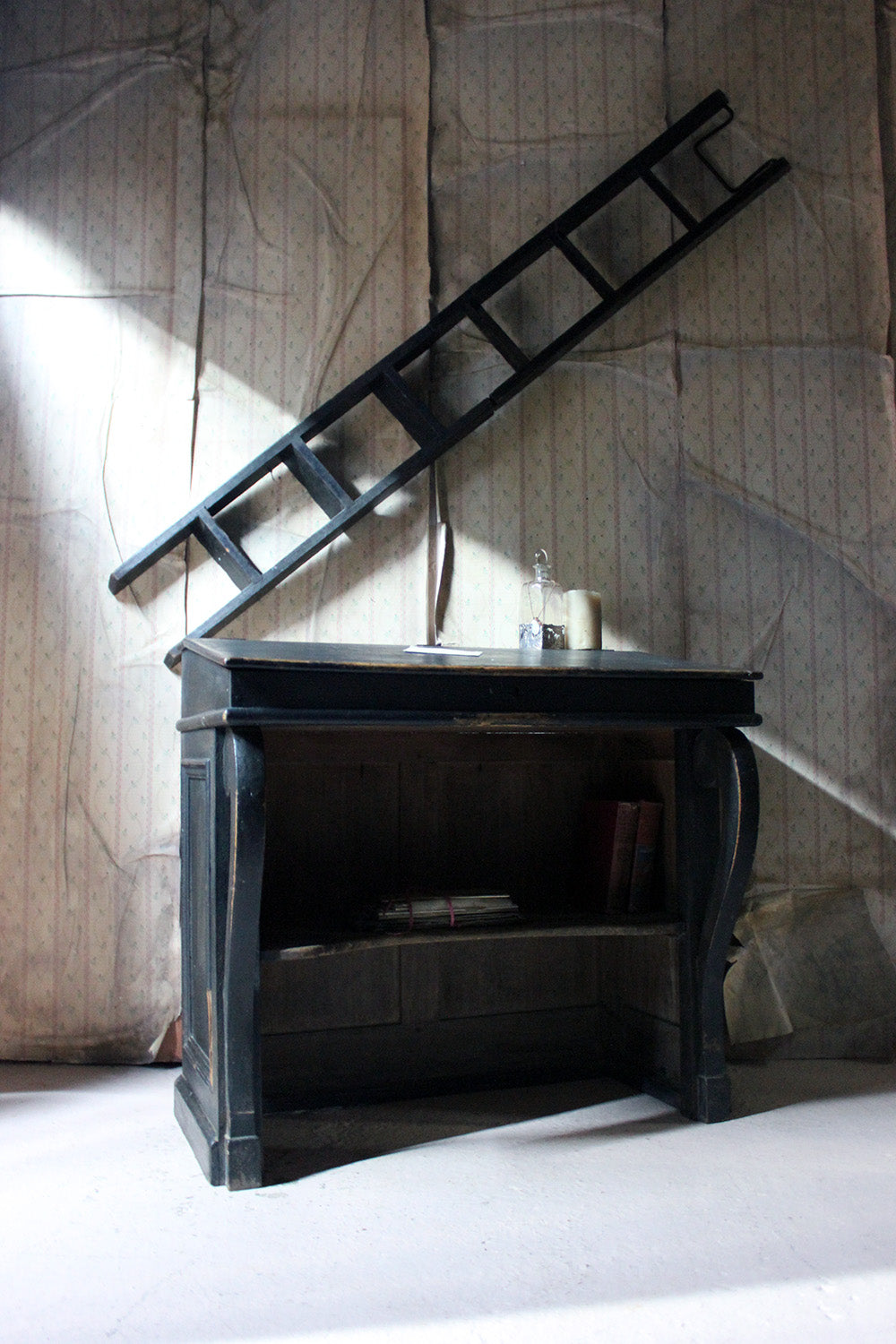 A French Louis-Philippe Period Black Painted Clerk's Desk c.1850