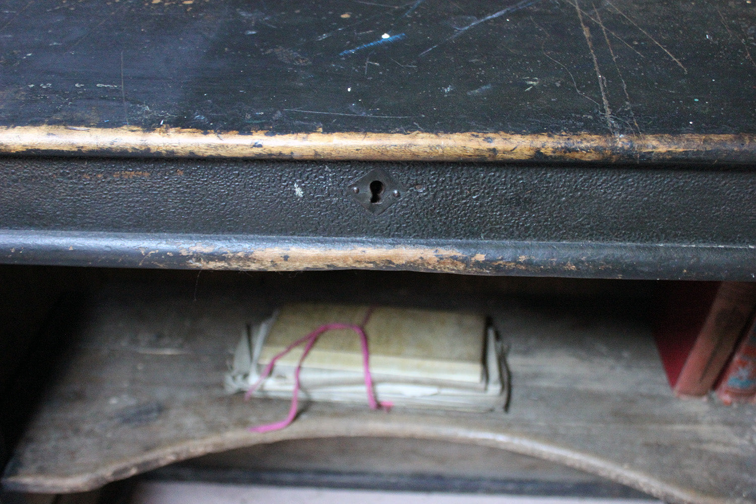 A French Louis-Philippe Period Black Painted Clerk's Desk c.1850